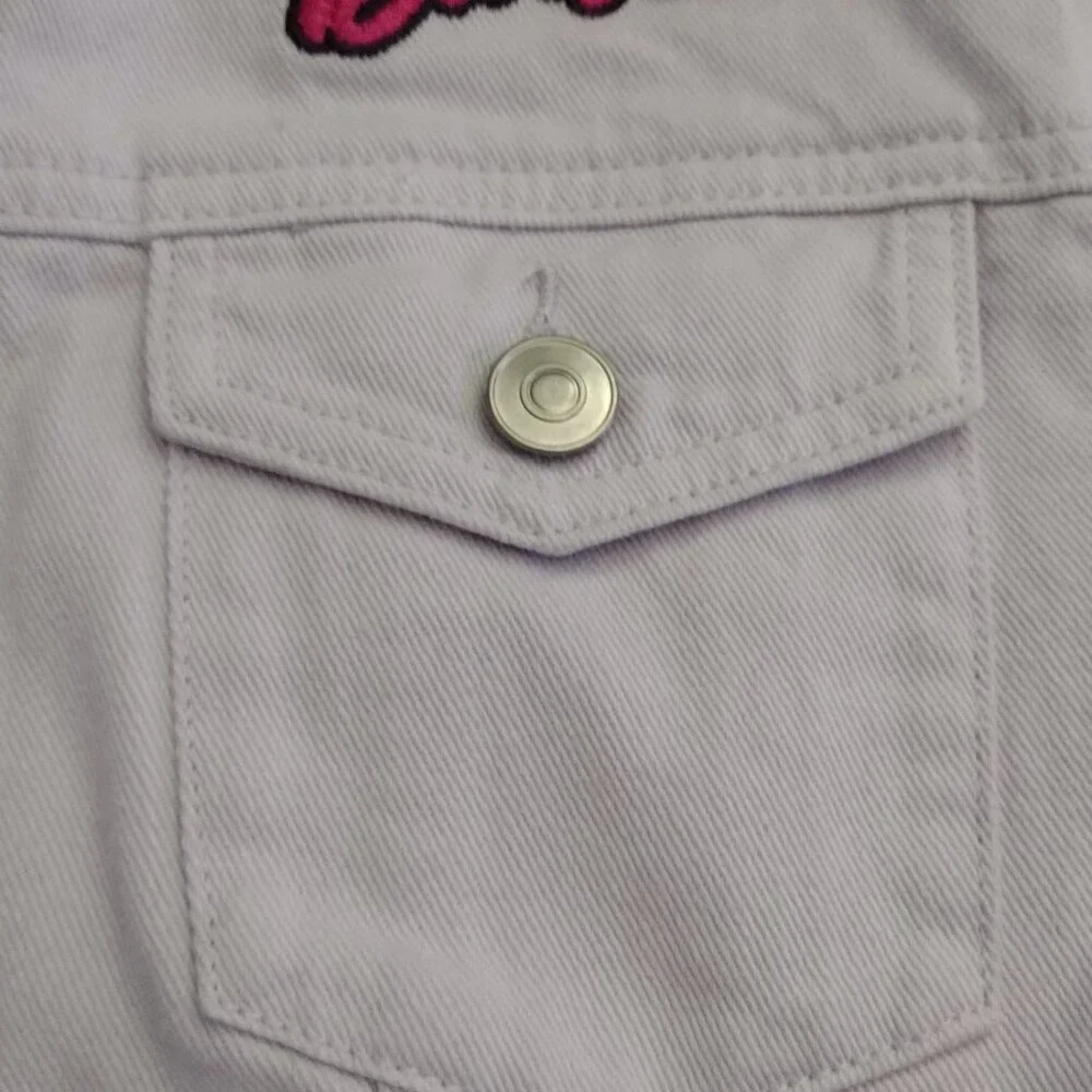 Barbie Truck Tour Lavender Denim Jacket Embroidered Logo 100% Cotton - Picture 7 of 14